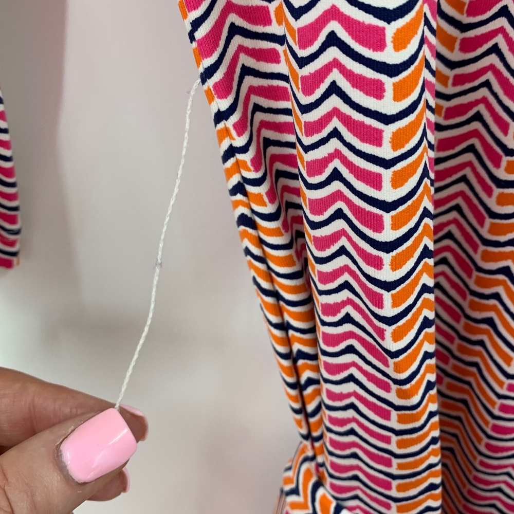 J. McLaughlin Elsie Printed Tie Belt Catalina Cloth Shirtdress Pink/Orange Sz M - Picture 12 of 12